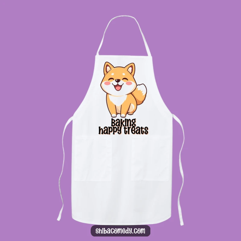 Funny Happy Shiba Inu Apron: Cook with Canine Cheer
