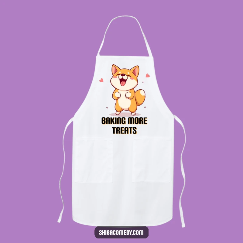Funny Jumping Shiba Inu Treat Apron: Chef Dog Kitchen Wear Gift
