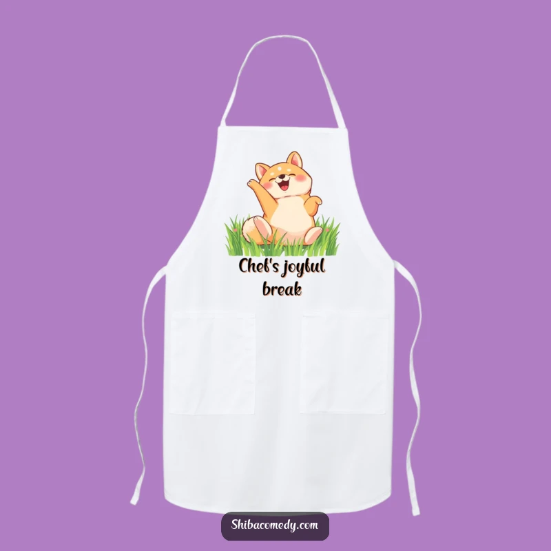 Funny Shiba Inu Rolling Apron: Chef's Happy Dog Kitchen Wear, Perfect Funny Cooking Gift