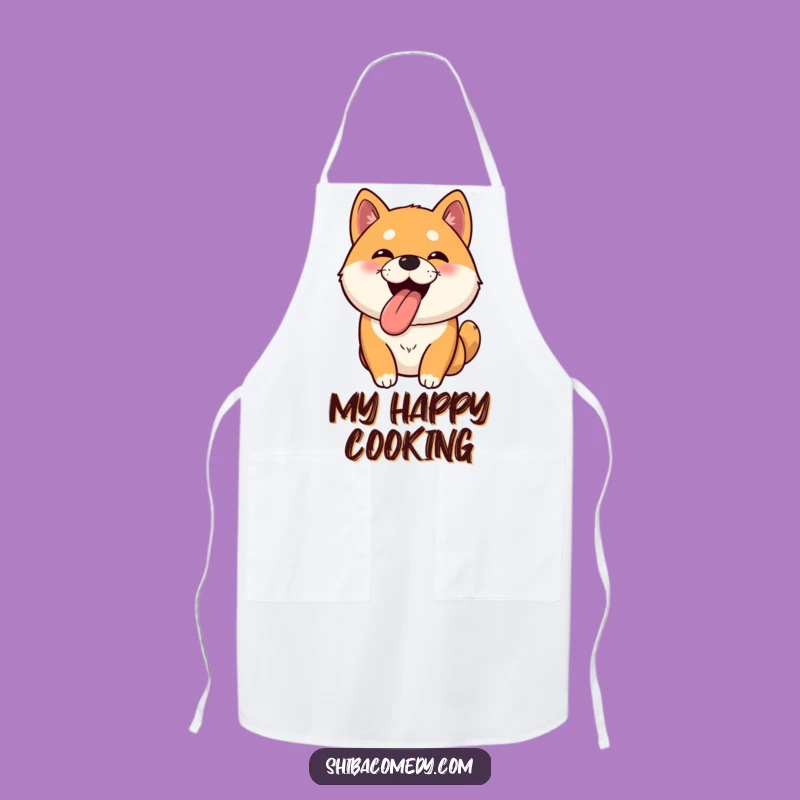 Funny Bouncy Shiba Inu Apron: Playful Chef Pup, a Fun Funny Gift