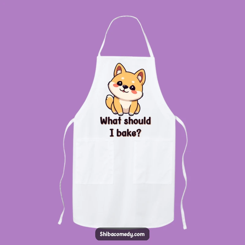 Funny Curious Shiba Inu Apron - Chef Dog Head Tilt Kitchen Gear, Fun Gift
