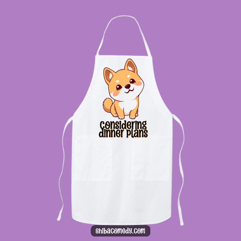 Funny Curious Shiba Inu Head Tilt Apron: Cook with Comedy