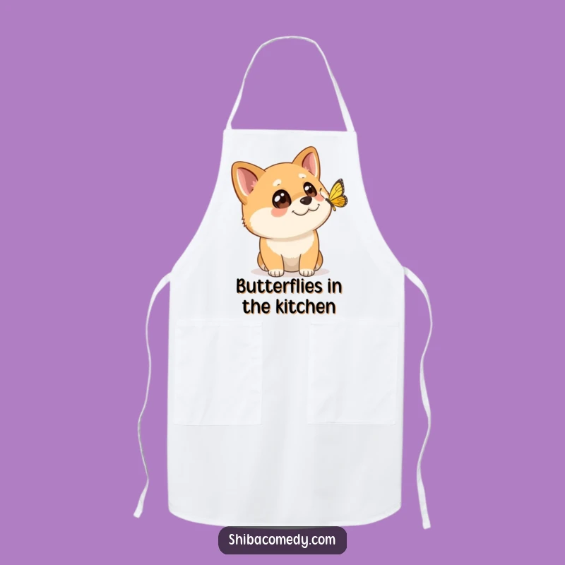 Funny Shiba Inu Apron: Cook with Curiosity - Hilarious Kitchen Art & Funny Gift!