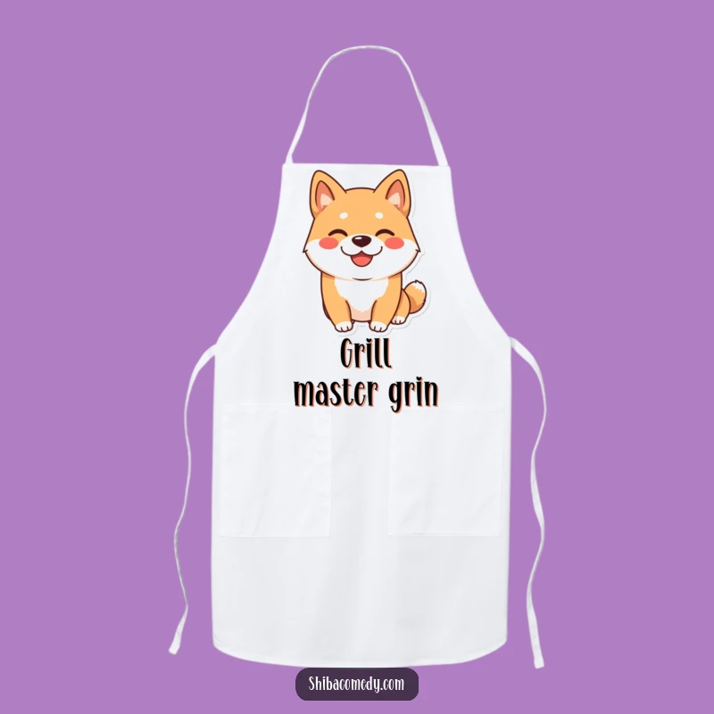 Funny Shiba Inu Apron: Playful Grin Kitchen Helper, Great Funny Dog Gift