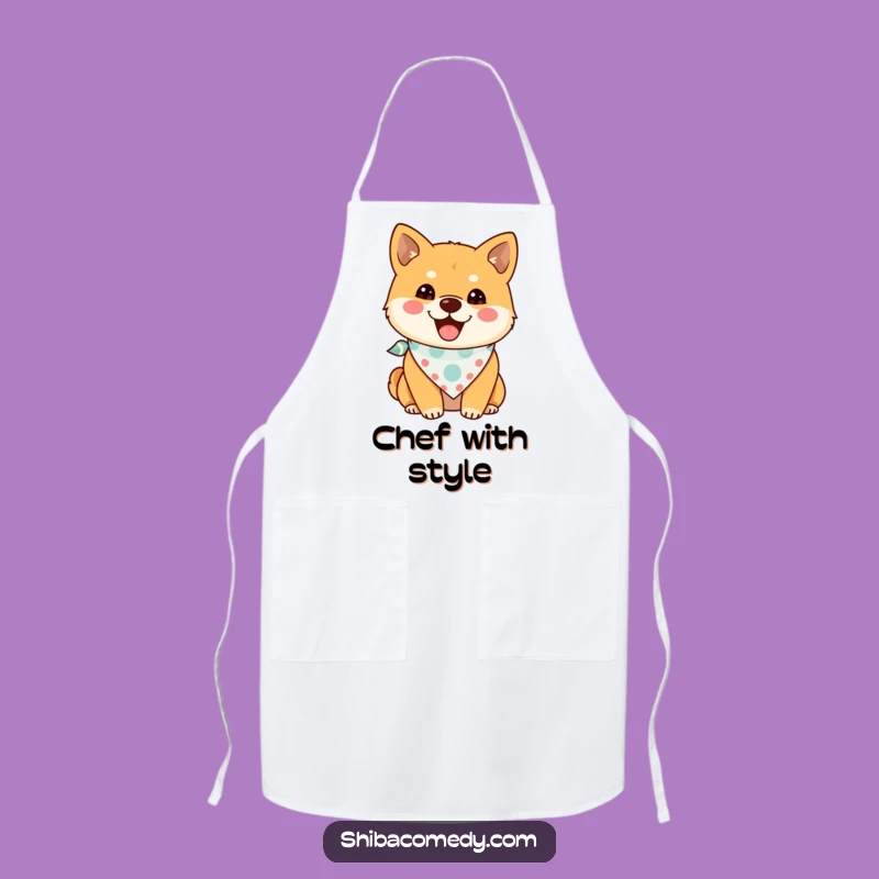 Funny Shiba Inu Bandana Apron: Chef Dog Kitchen Wear, Perfect Humorous Gift