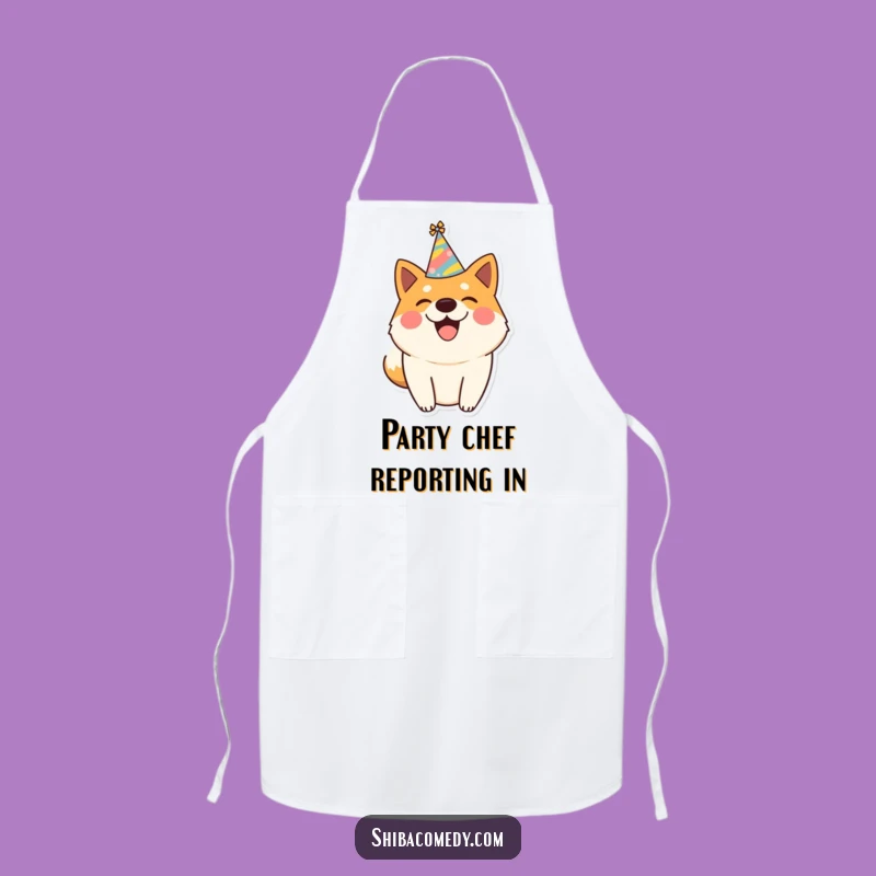 Funny Shiba Inu Party Apron - Joyful Kitchen Celebration Gift!