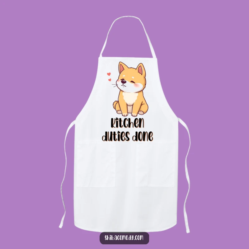 Funny Content Shiba Inu Sigh Apron: Relaxed Chef Kitchen Wear Gift