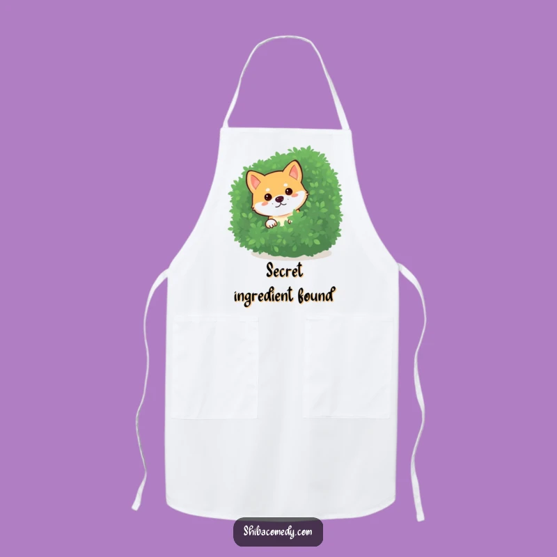 Funny Curious Shiba Inu Bush Apron: Sneaky Chef Kitchen Wear Gift