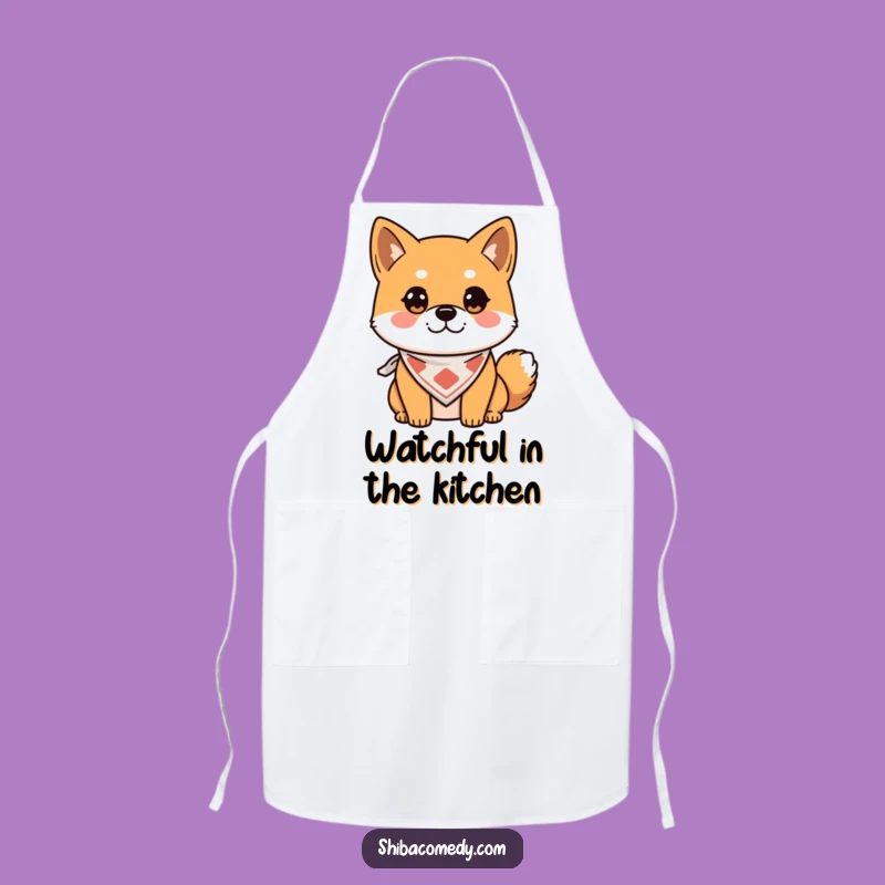 Funny Shiba Inu Apron - Alert Chef Dog, Perfect Gift for Kitchen Fun