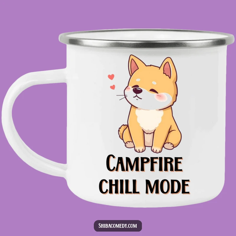 Funny Content Shiba Inu Sigh Camping Mug: Durable Relaxed Outdoor Gift