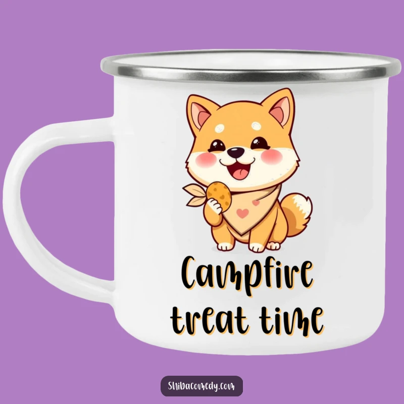 Funny Shiba Inu Treat Camping Mug: Durable Happy Dog Mug, Perfect Outdoor Gift
