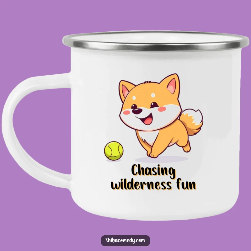Funny Shiba Inu Fetch Camping Mug: Hilarious Sips for Outdoor Play!