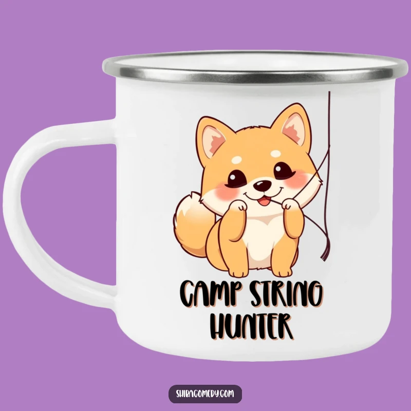 Durable Funny Shiba Inu Batting String Camping Mug - Outdoor Adventure Gift
