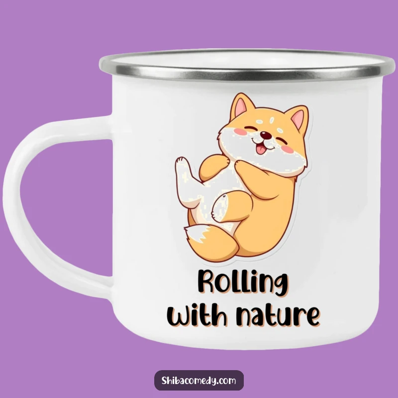 Durable Funny Shiba Inu Rolling Camping Mug: Adventure Awaits with Laughter