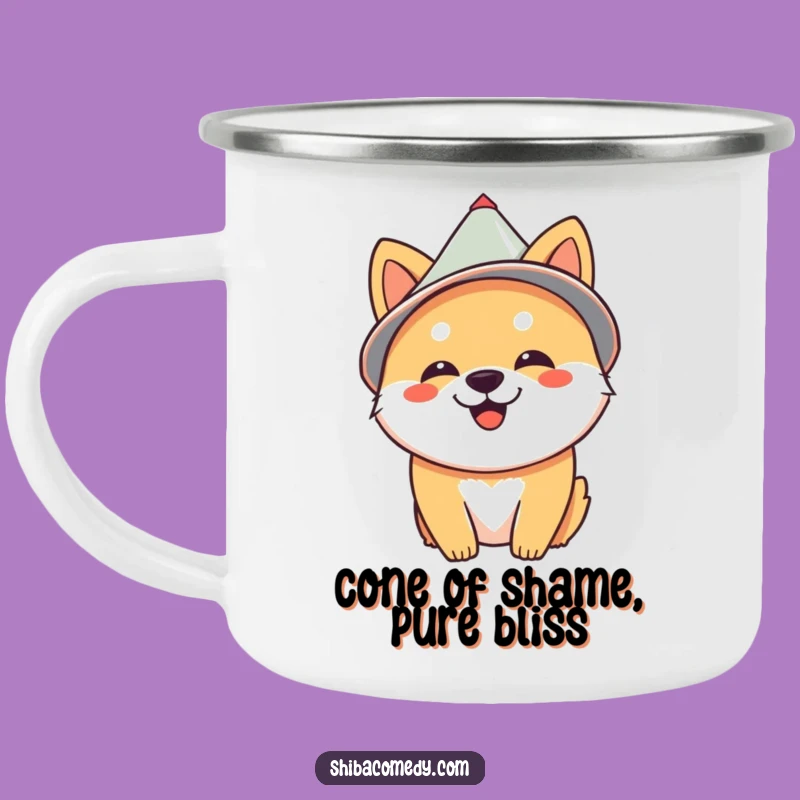 Funny Cone Hat Shiba Inu Camping Mug - Hilarious Outdoor Drinkware