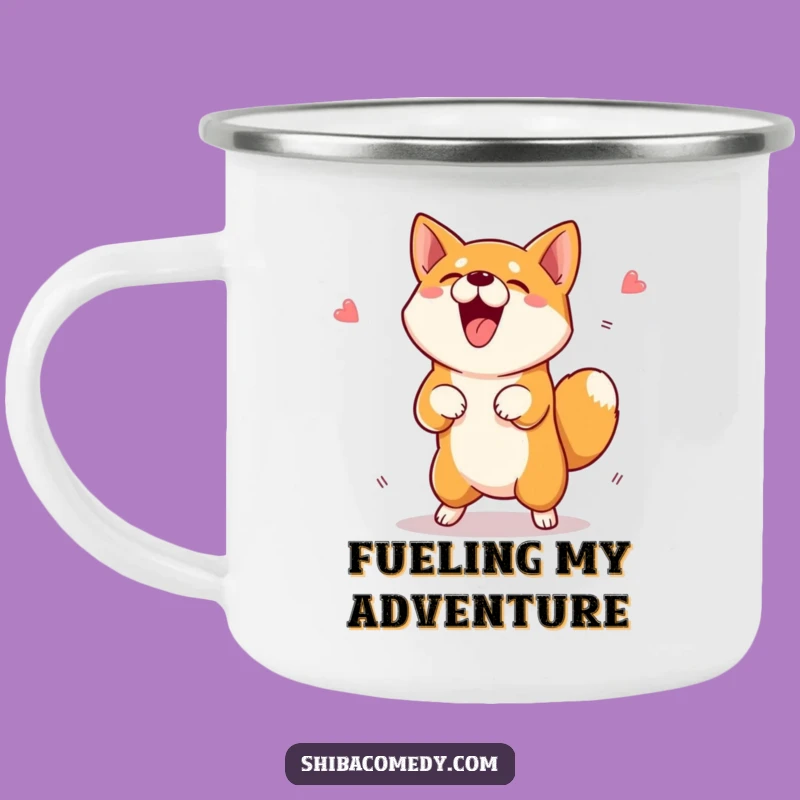 Funny Jumping Shiba Inu Treat Camping Mug: Durable Outdoor Dog Lover Gift