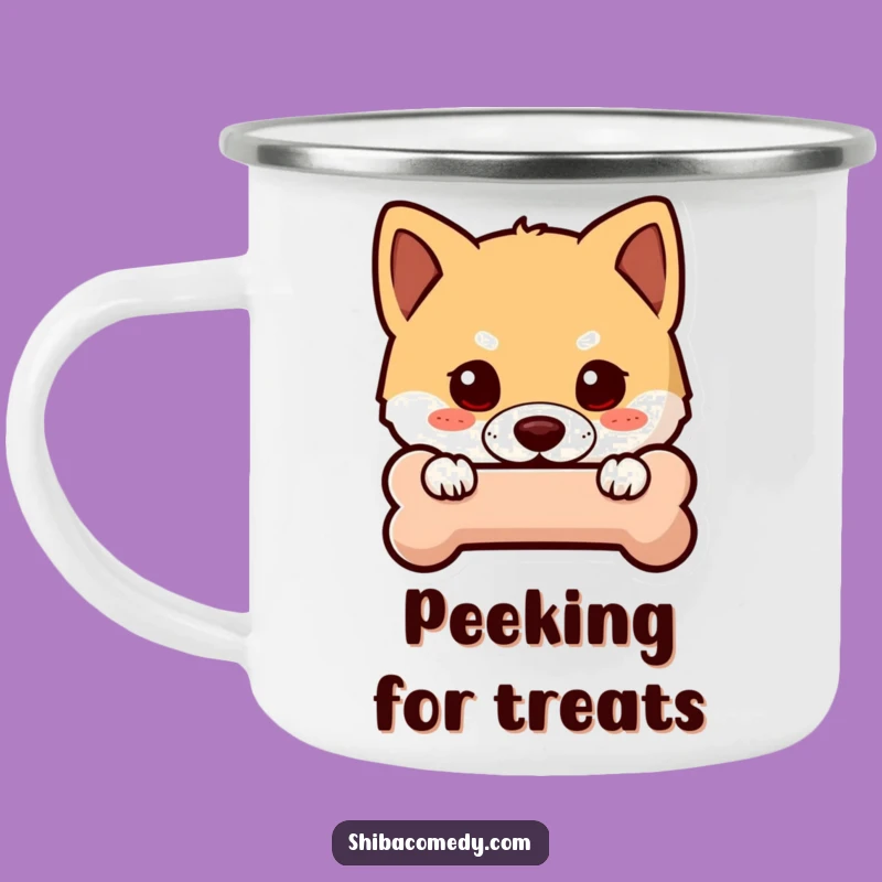 Funny Shiba Inu Camping Mug - Curious Dog for Outdoor Mysteries