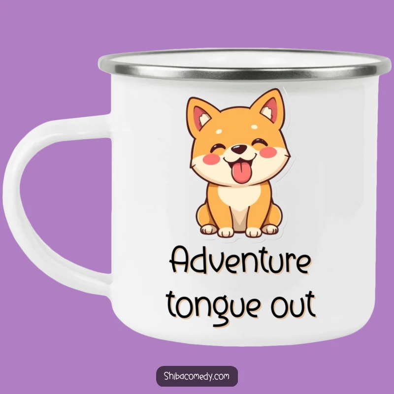 Funny Shiba Inu Camping Mug: Outdoor Cheer, Happy Adventure Companion