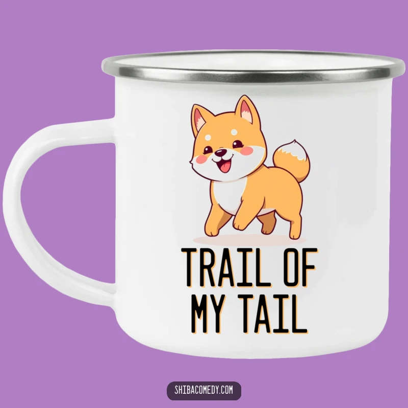 Funny Shiba Inu Tail Chaser Camping Mug: Fuel Your Adventures with Laughter!