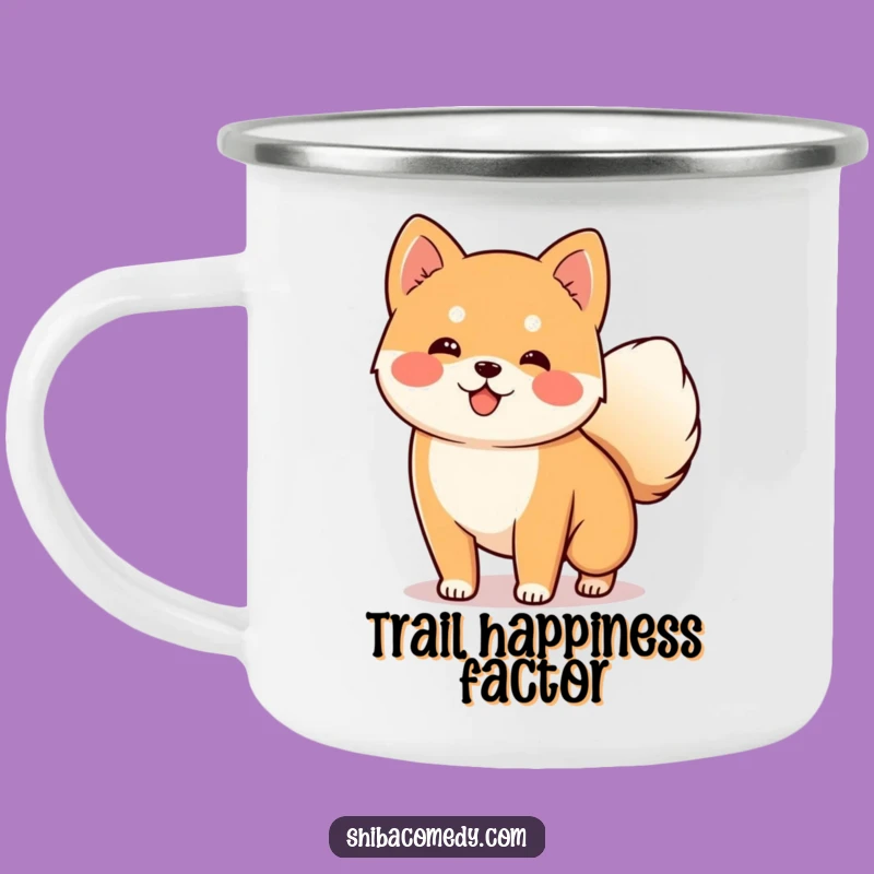 Funny Wagging Shiba Inu Tail Camping Mug: Durable Outdoor Dog Lover Gift