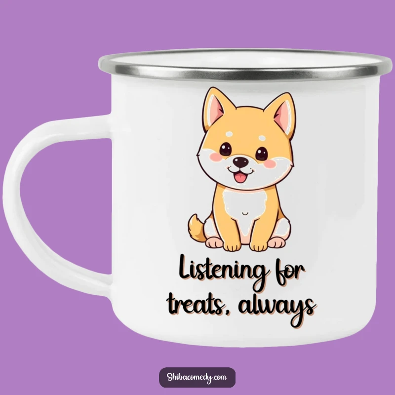 Funny Perky Ears Shiba Inu Camping Mug - Hilarious Outdoor Drinkware