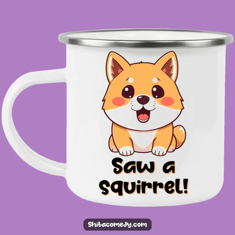 Funny Surprised Shiba Inu Camping Mug: Reaction Adventure Gift