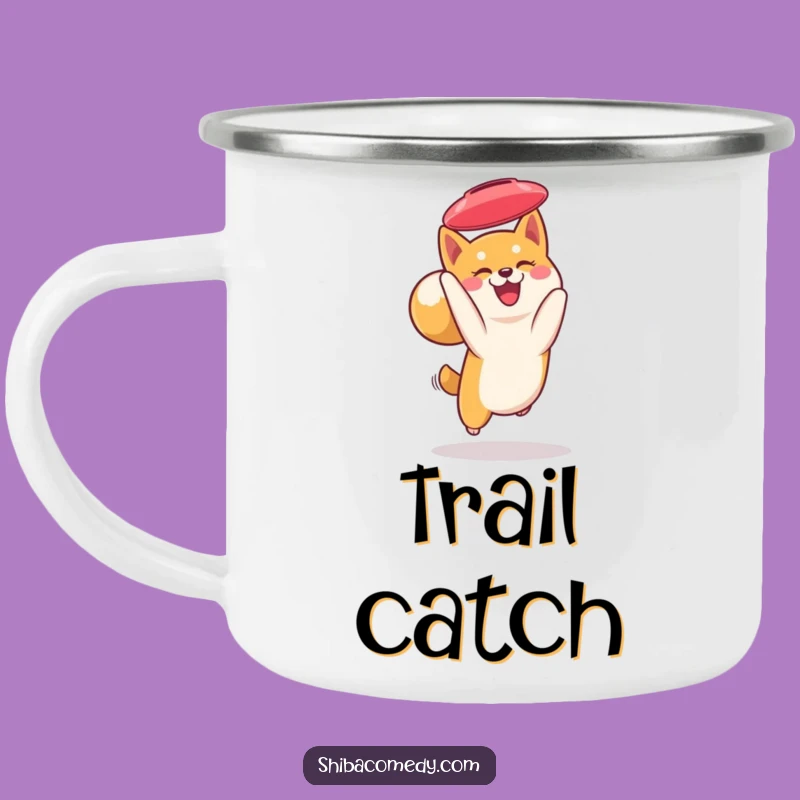 Funny Shiba Inu Frisbee Camping Mug: Outdoor Dog's Catching Camp Gift