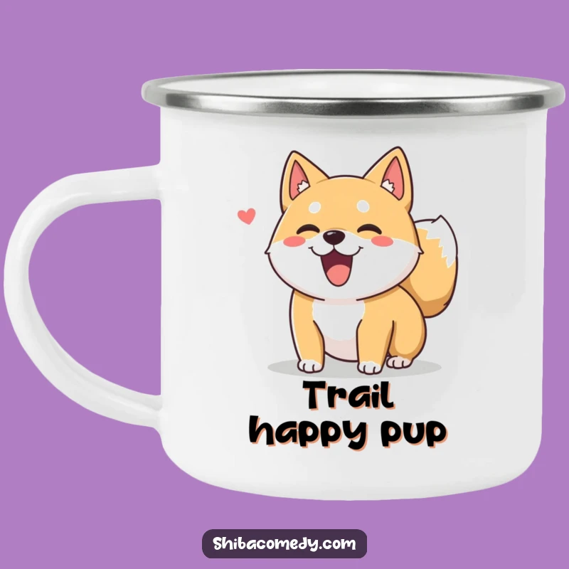 Funny Shiba Inu Camping Mug: Tail Wag Adventure, Your Happy Trail Companion