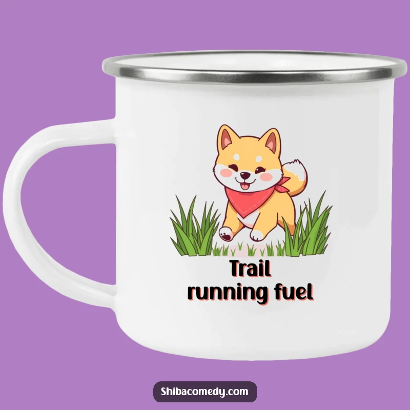 Funny Shiba Inu Bandana Grass Camping Mug, Adventure Ready, Great Funny Gift