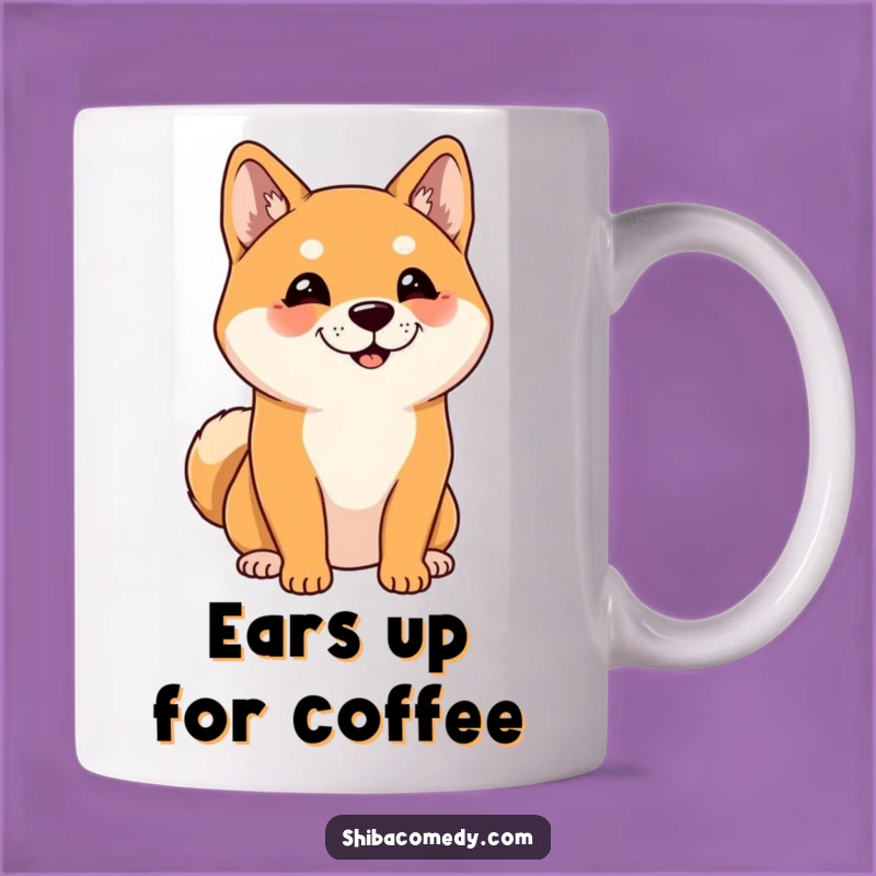 Funny Listening Shiba Inu Mug: Cute Dog Character, Perfect Funny Gift for Dog Lovers