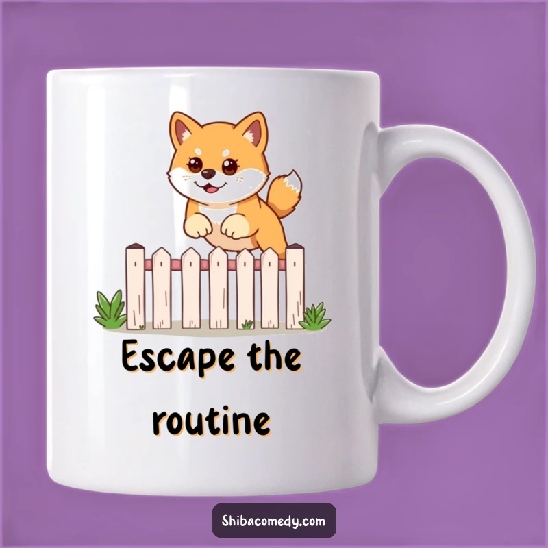 Funny Shiba Inu Leaping Mug: A Hilarious Gift for Determined Pups!