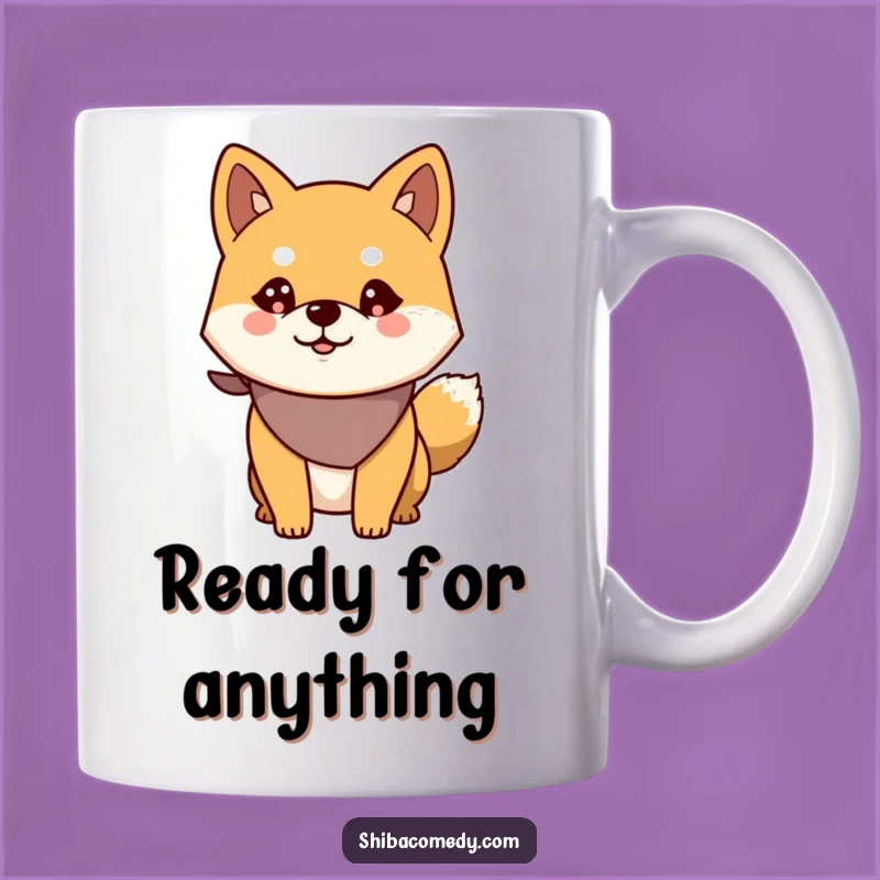 Funny Alert Shiba Inu Mug - Bandana Dog Design, Perfect Guard Dog Gift