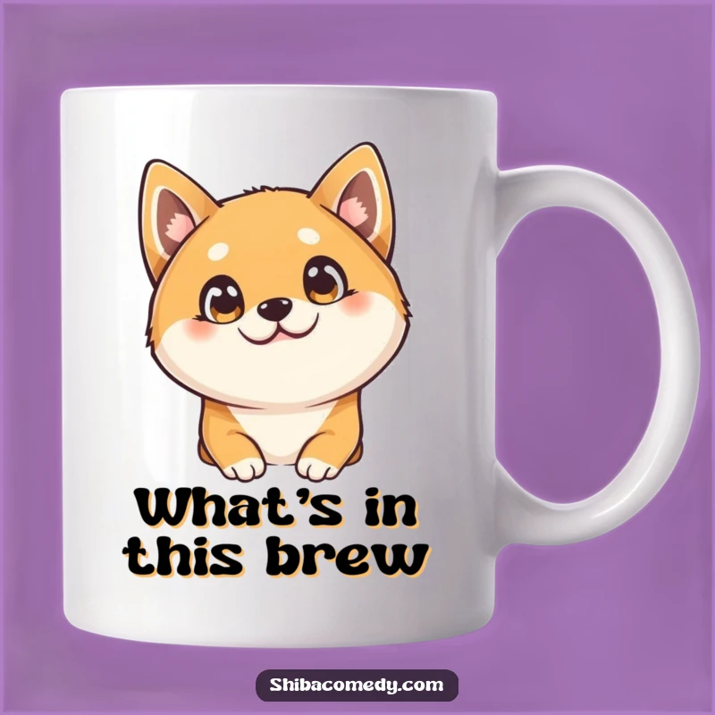 Funny Shiba Inu Head Tilt Mug: Curious Dog, Big Eyes, Perfect Funny Gift for Dog Lovers