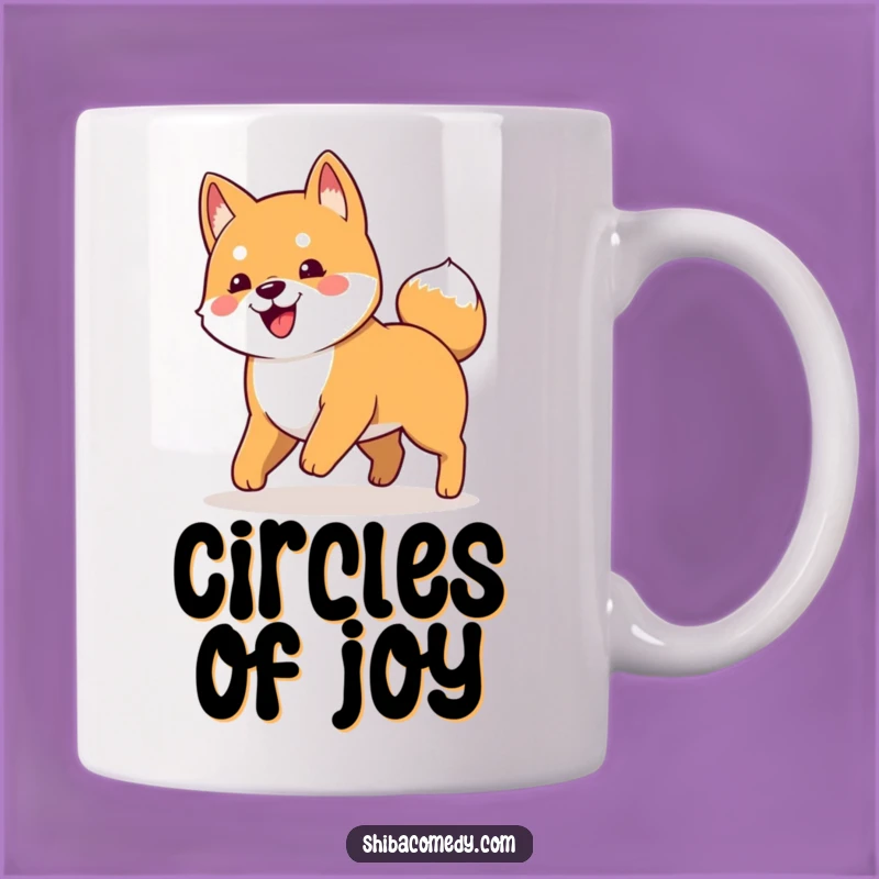 Funny Shiba Inu Tail Chaser Mug: A Hilarious Gift for Playful Pups!
