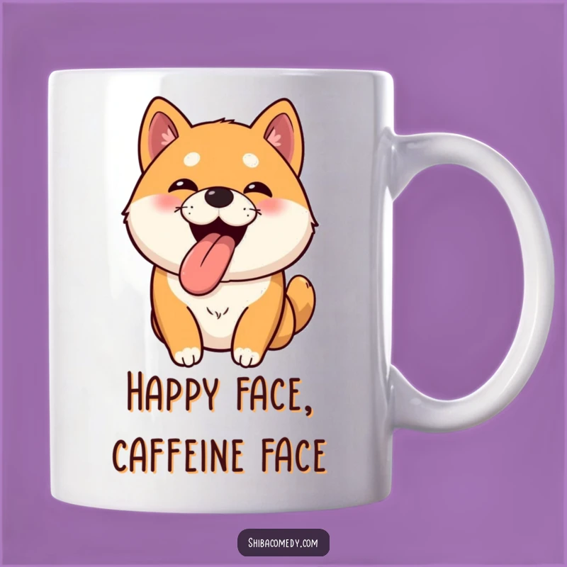 Funny Bouncy Shiba Inu Mug: Happy Tongue Out Pup, a Joyful Funny Gift