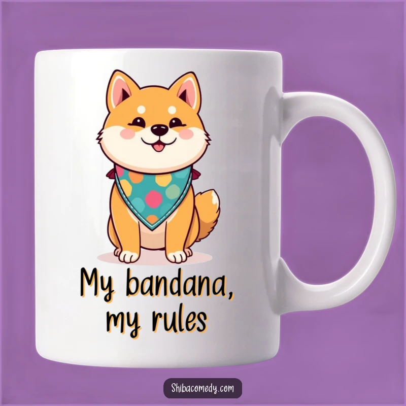 Funny Proud Shiba Inu Mug Gift - Adorable Dog with Bandana Coffee Cup