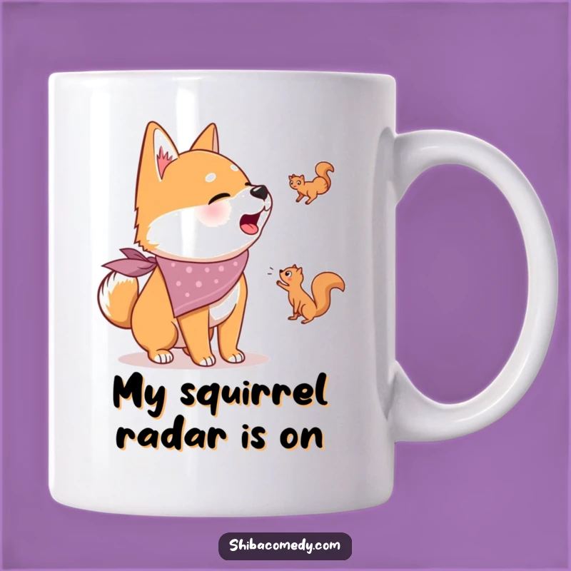 Funny Shiba Inu Bandana Mug: Exciting Squirrel Barking Shiba Inu Gift for Dog Lovers