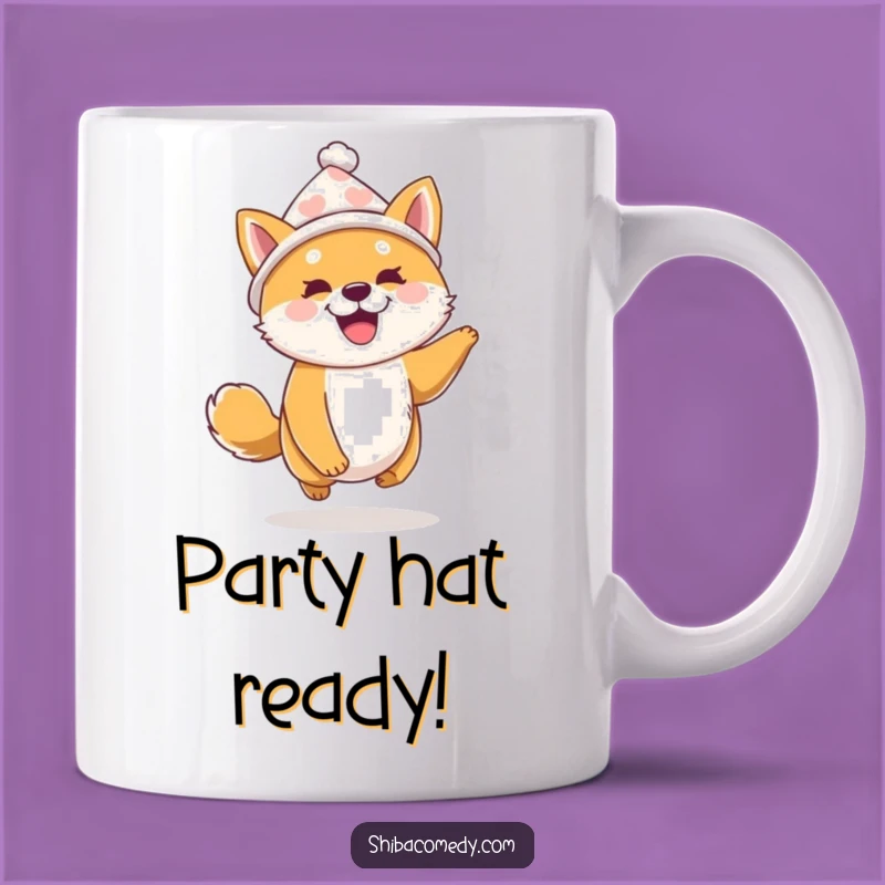 Funny Shiba Inu Hat Mug - Excited Dog Lover Gift