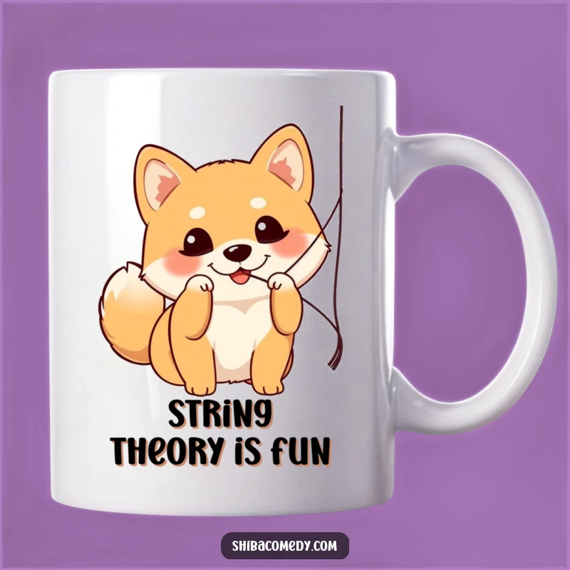 Funny Shiba Inu Batting String Mug - Perfect Playful Dog Gift for Enthusiasts