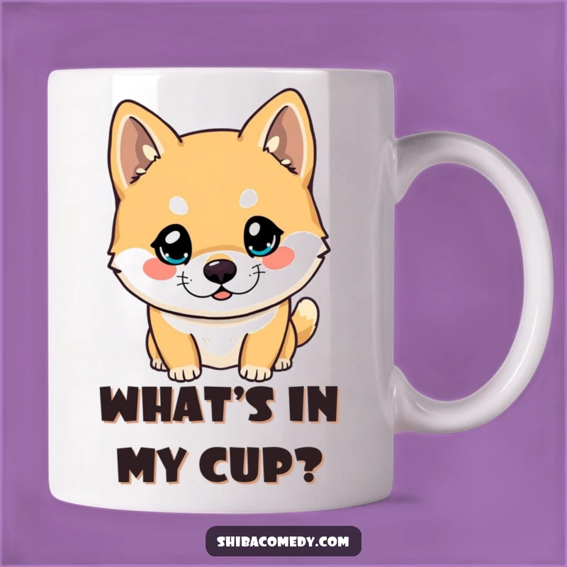 Curious Shiba Inu Mug: Funny Dog Gift for Those Who Look Closer