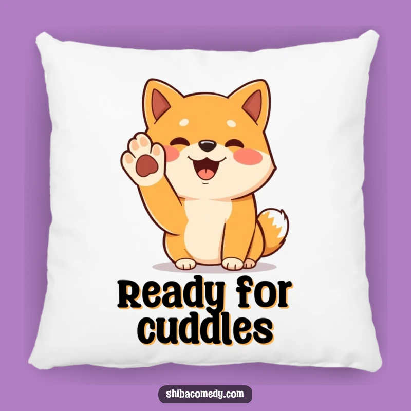 Funny Cheerful Shiba Inu Pillow: Cozy Paw Accent, a Soft Funny Gift
