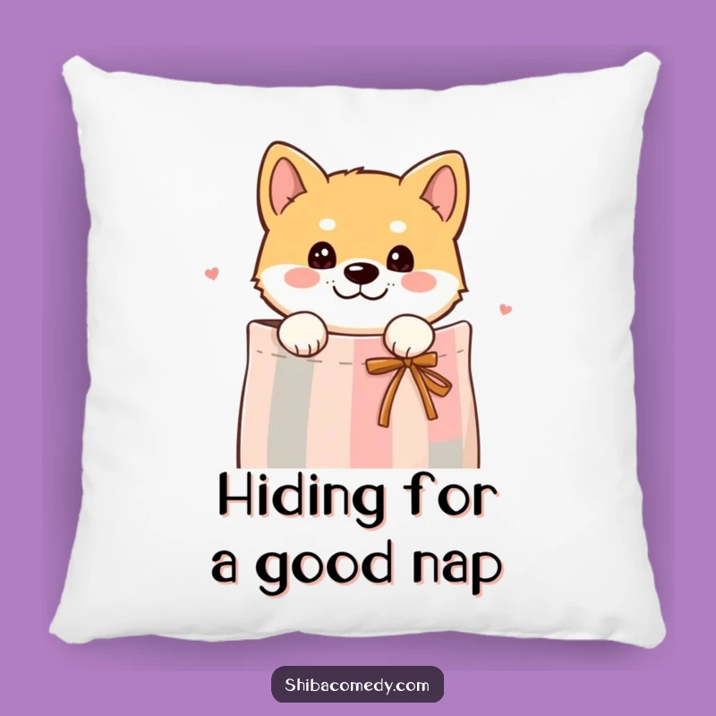 Funny Curious Shiba Inu Gift Bag Pillow - Cozy Peek Decor Gift!