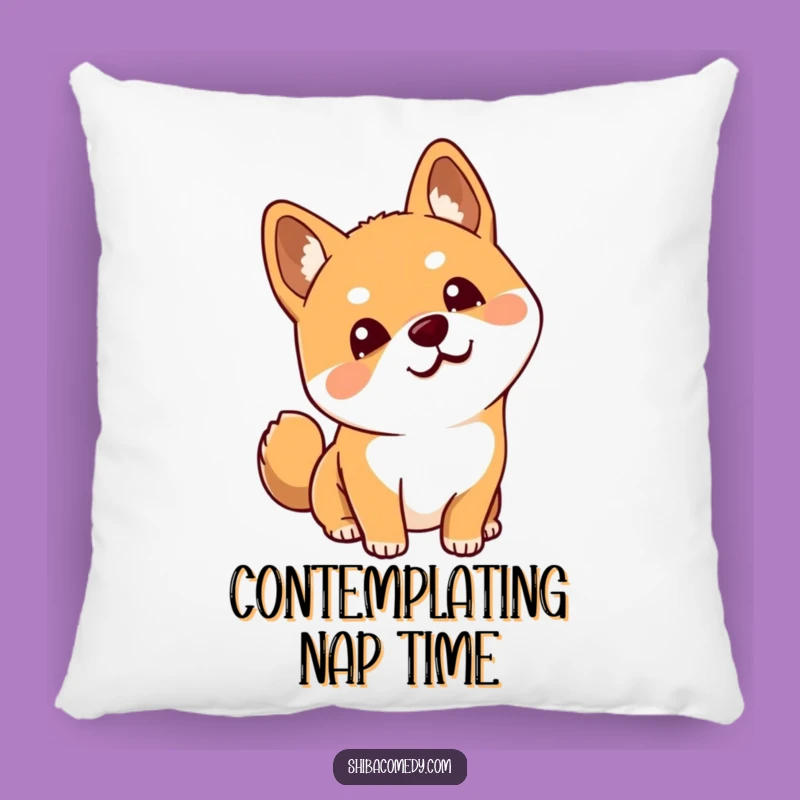 Funny Curious Shiba Inu Head Tilt Pillow: Cozy Humor Accent