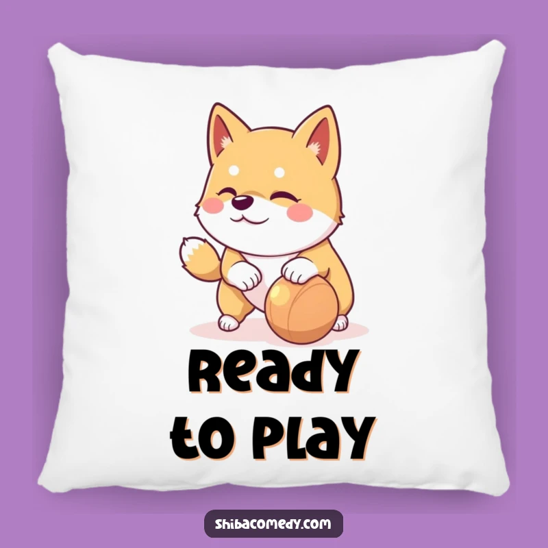 Funny Playful Shiba Inu Pillow: Cozy Playtime - Cozy Funny Gift for Dog Lovers!