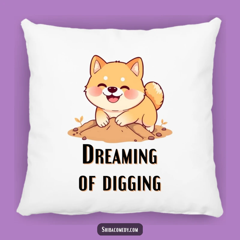 Funny Shiba Inu Digging Pillow: Smiling Dog Cushion, Perfect Cozy Comical Gift