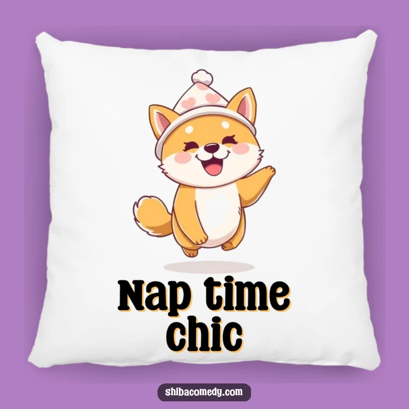 Funny Shiba Inu Hat Pillow - Comfy & Festive Dog Decor