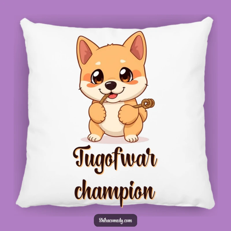 Funny Shiba Inu Pillow: Expressive Eyes Tug-of-War Cushion, Cozy Gift