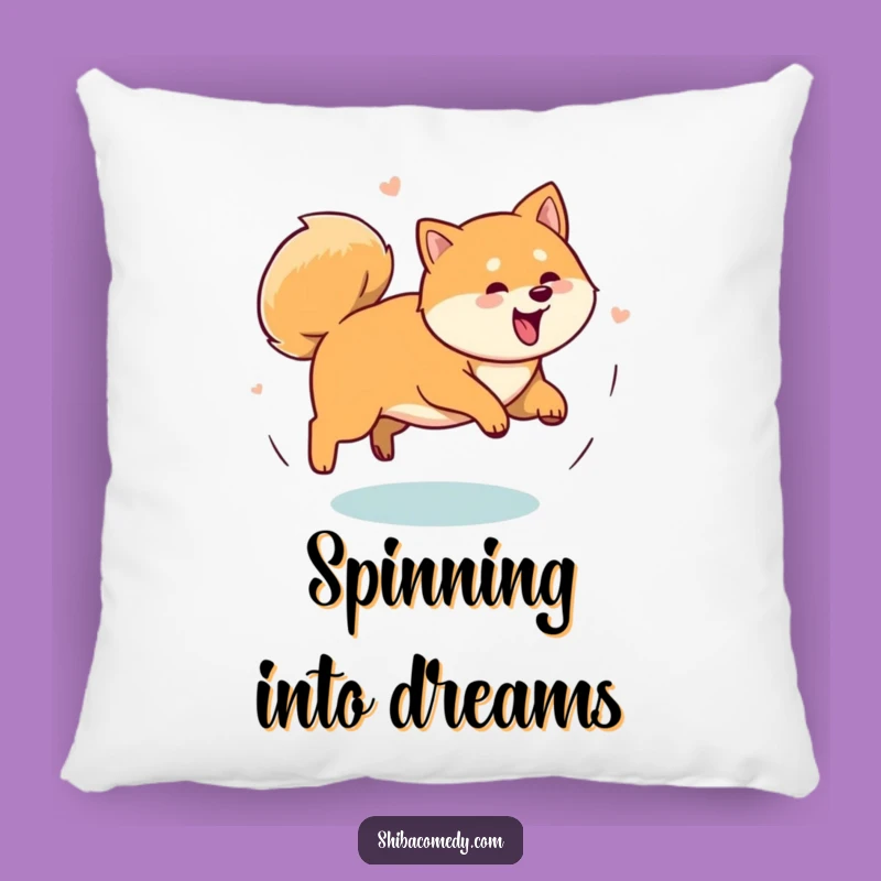 Funny Shiba Inu Tail Chase Pillow: Cuddle Up with Chaos