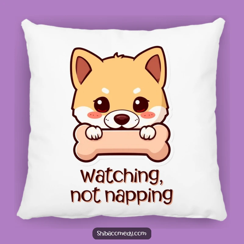 Funny Shiba Inu Bone Pillow - Curious Dog Cushion for Playful Comfort