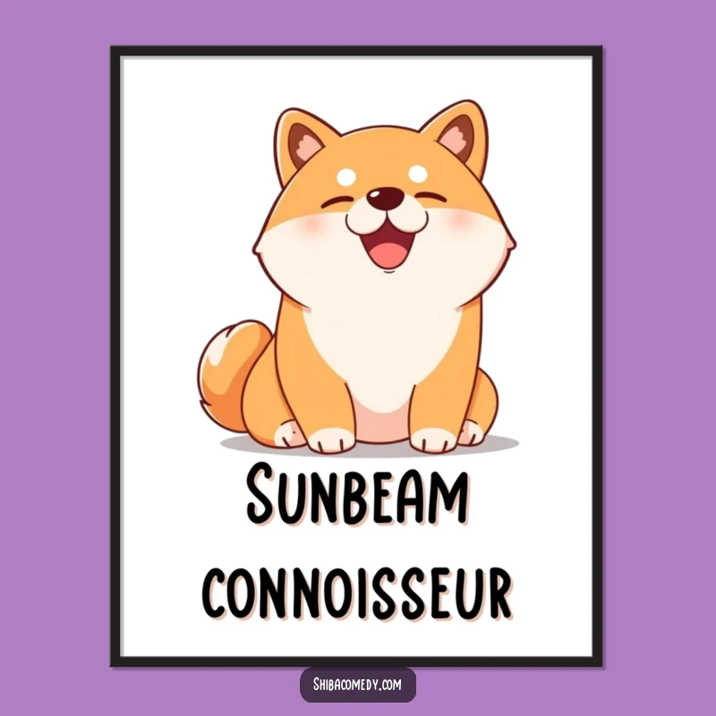 Funny Content Shiba Inu Digital Art: Sunbeam Bliss Download, a Unique Funny Gift